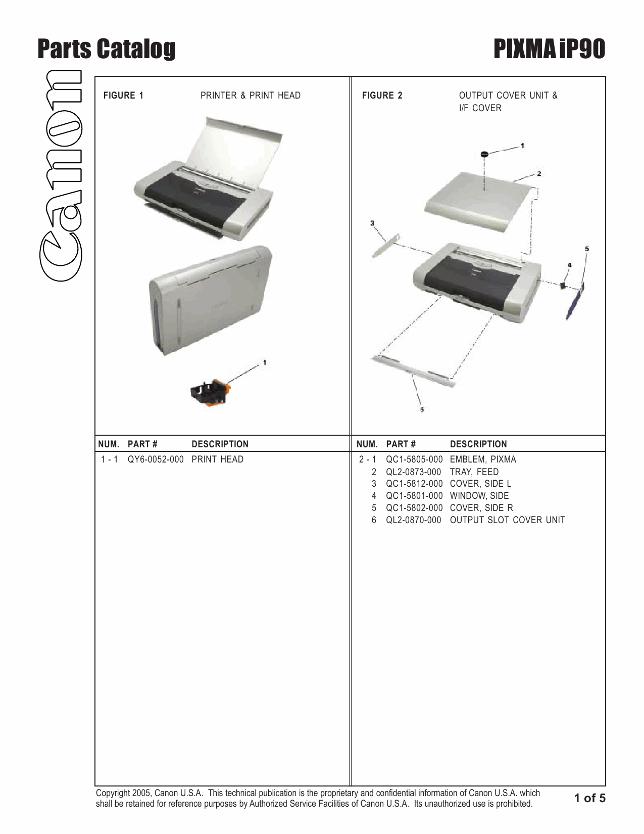 Canon PIXMA iP90 Parts Catalog-2